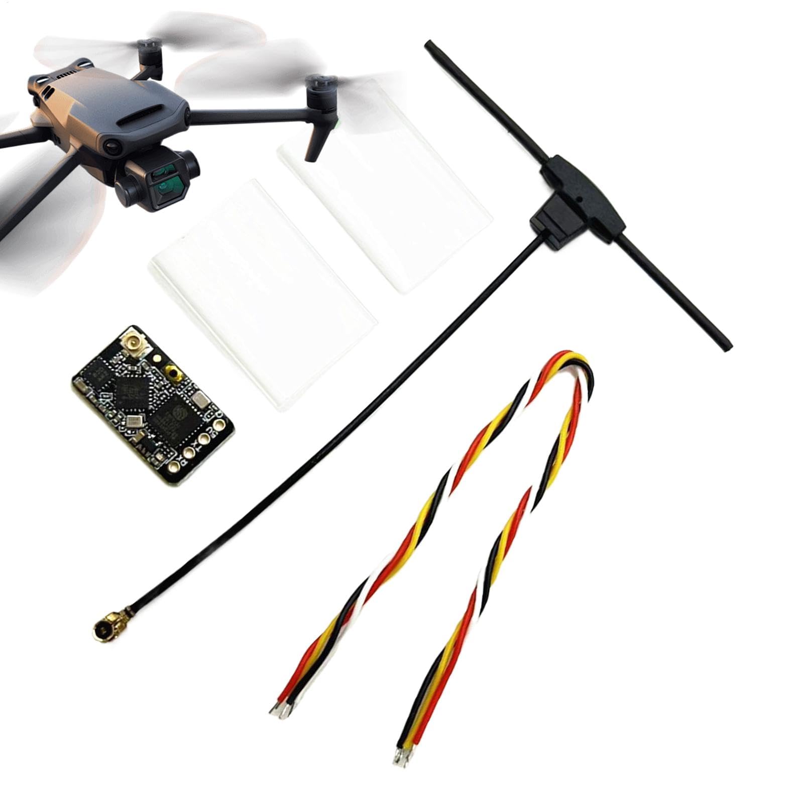 Wezalget FPV-Empfänger, 915 MHz Expresslrs Empfänger 2.4, hohe Bildwiederholrate, lange Reichweite, T-Typ-Antennen-Signalempfänger, unterstützt WiFi-Upgrade für Renn-Quadcopter von Wezalget