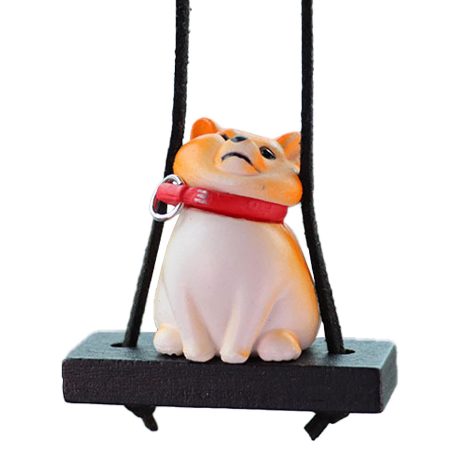 Wezalget Hund Rückansicht Anhänger - Auto Rückansicht Ornament | Swing Dog Car Rearview Ornament, Swinging Dog Car Charm für Rückansicht von Wezalget