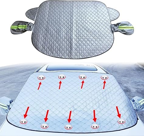 Sonnenschutz Auto Frontscheibe,Frontscheibenabdeckung Scheibenabdeckung Auto Winter Frostabdeckung,Magnet Fixierung Faltbare Autoscheibenabdeckung Abdeckung, gegen Sonne, Staub, EIS, Frost von Wffeila