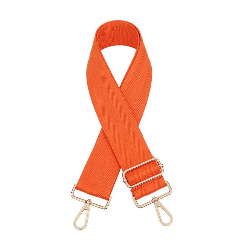 Einfarbig Schultergurt Taschengurt Verstellbarer Breit 5CM für Damen und Herren,Längenverstellbarer 75-130cm Schulterriemen,Taschengurte zum Wechseln,DIY Zubehör für Tasche,Umhängetasche,Orange von Whakano