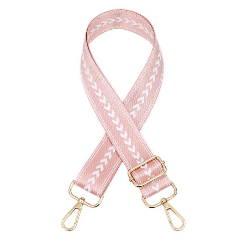 Whakano 1 Stück Pfeilmuster Verstellbarer Schultergurt Taschengurt Breit 3,8CM,für Damen & Herren,Längenverstellbarer 80-130cm Schulterriemen,DIY Zubehör für Tasche,Goldene Schnalle,Hell-Pink von Whakano