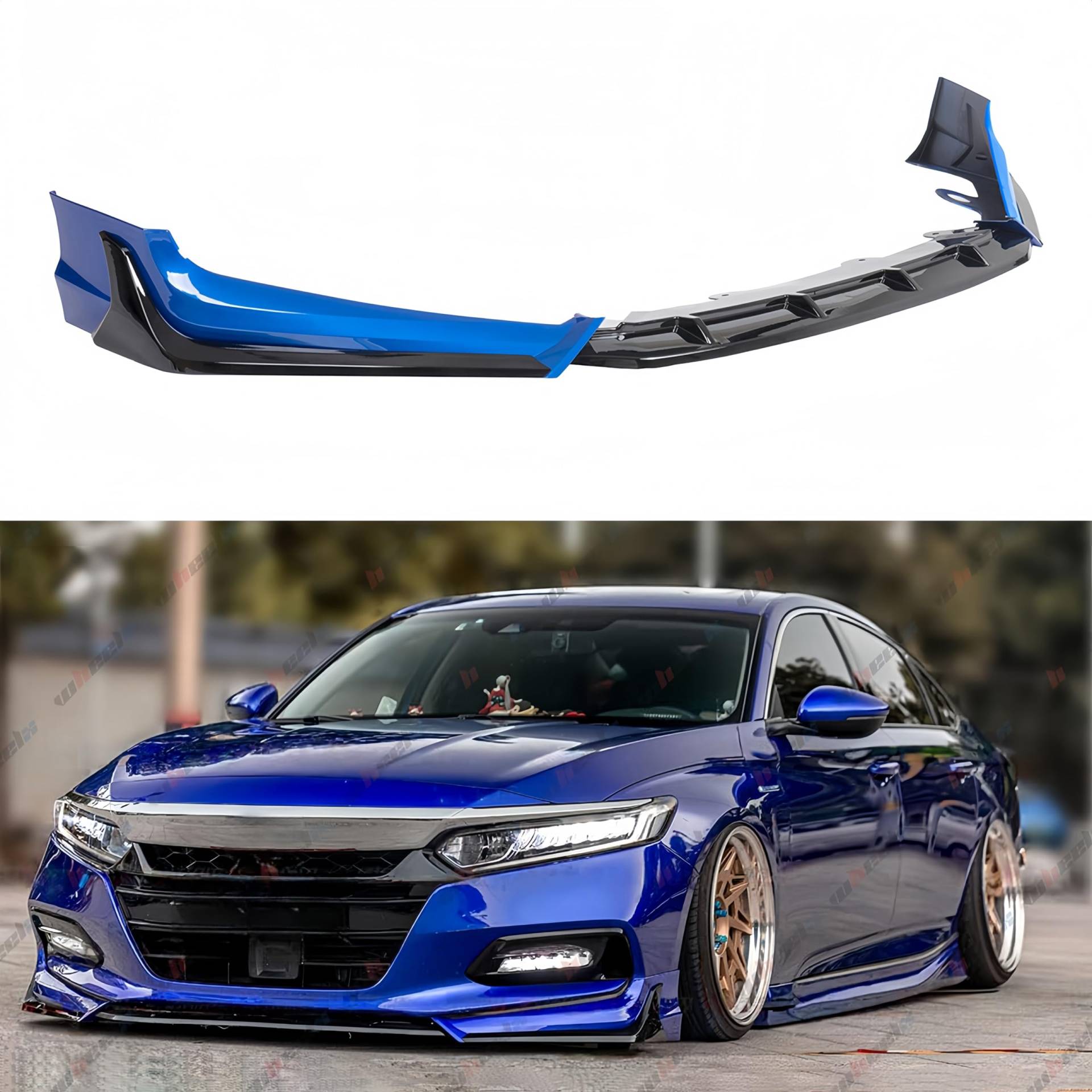 WheelX Frontstoßstangenlippe kompatibel mit Honda Accord, ACR JDM Style 2018–2020 Air Dam Spoiler Splitter, passend für EX EX-L LX SE Sport Touring Hybrid, Schutzkörper-Kit (immer noch Night Pearl von WheelX