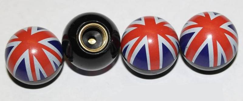 Union Jack Ventilkappen Staub Kappe 4 Stück Kompatibel mit Jaguar Alle Modelle von Wheels N Bits