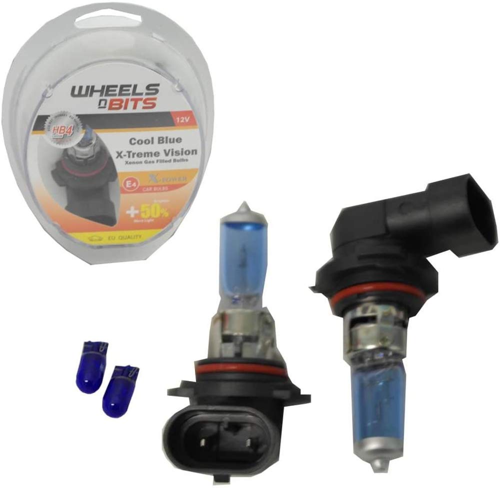 Wheels N Bits Cool Blue HB4 9006 12V Halogen HID Xenon Gasgefüllte Glühbirnen 55W +50% Heller = 100W gratis T10 Glühbirnen von Wheels N Bits