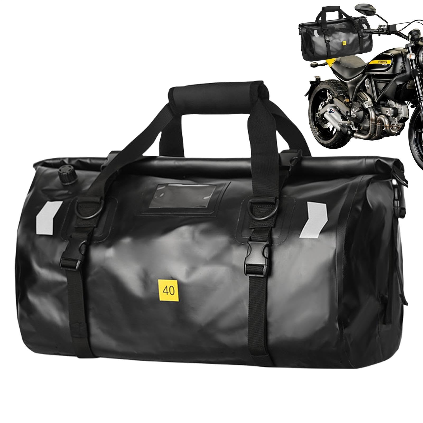 Motorradgepäck – Motorrad-Gepäcktasche, Rücksitztasche, große Kapazität, Outdoor-Offroad-Tasche | große Kapazität, Motorradtasche mit reflektierenden Streifen für Nachtfahrsicherheit, in der Handy und von Whnbuij