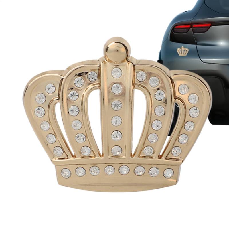 Whnbuij Bling Crystal Crown Auto-Emblem-Aufkleber, Kristallkrone, Emblem, Abzeichen-Aufkleber, glitzernde Strass-Prinzessinnenkronen-Aufkleber für Stoßstange, Gepäck, Laptops von Whnbuij