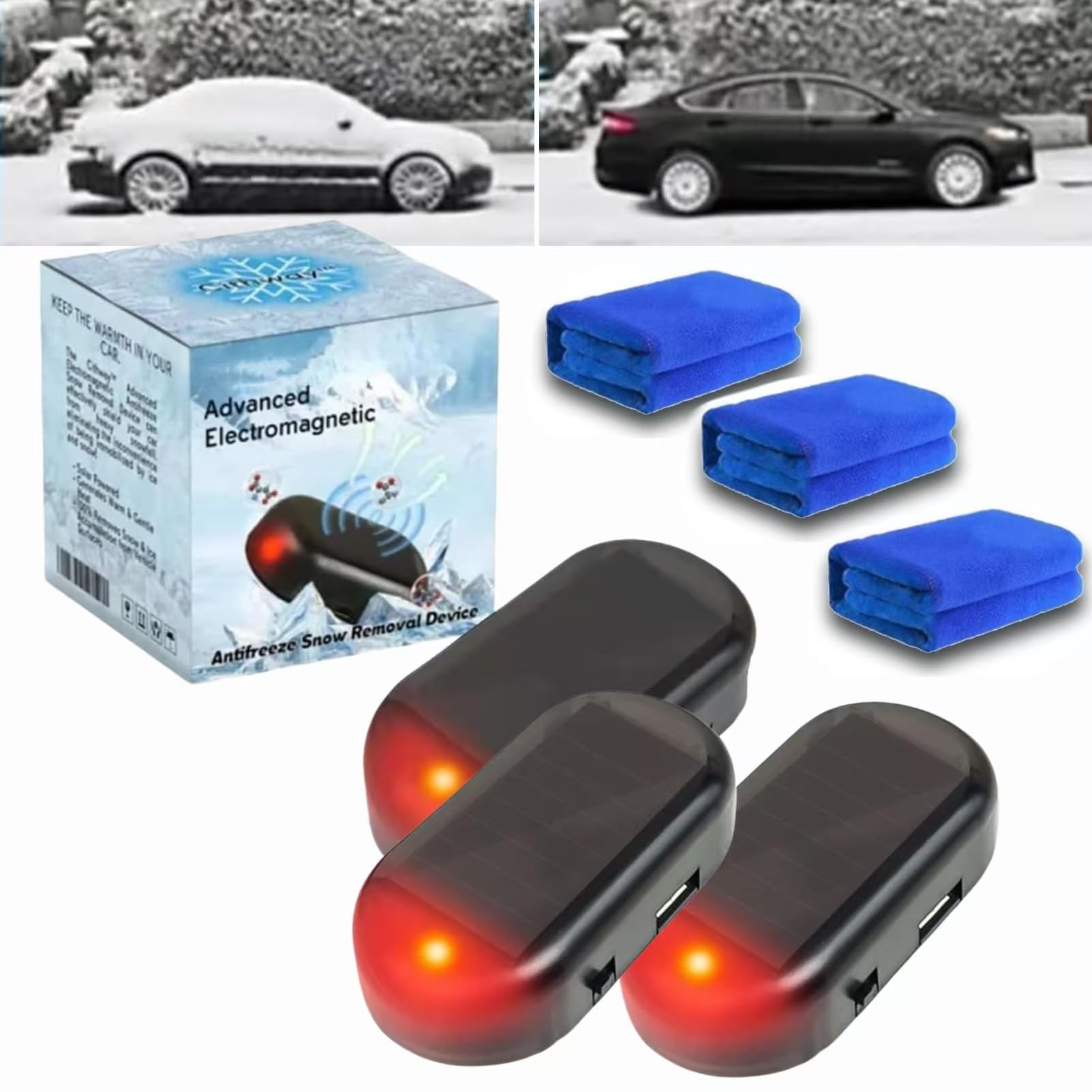 Auto Enteiser Elektromagnetische, Elektromagnetische molekulare Interferenz Frostschutzmittel Schneeräumungswerkzeug, Mikrowellen Molekular Enteisung Instrument, Elektromagnetisches Antifrost (3PCS) von Whnnssw