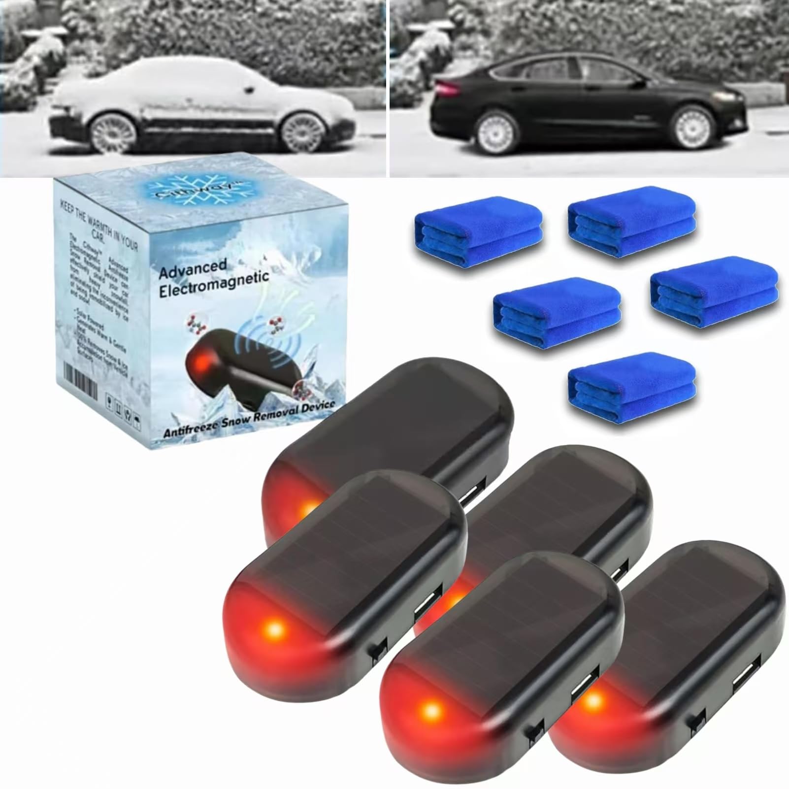 Auto Enteiser Elektromagnetische, Elektromagnetische molekulare Interferenz Frostschutzmittel Schneeräumungswerkzeug, Mikrowellen Molekular Enteisung Instrument, Elektromagnetisches Antifrost (5PCS) von Whnnssw