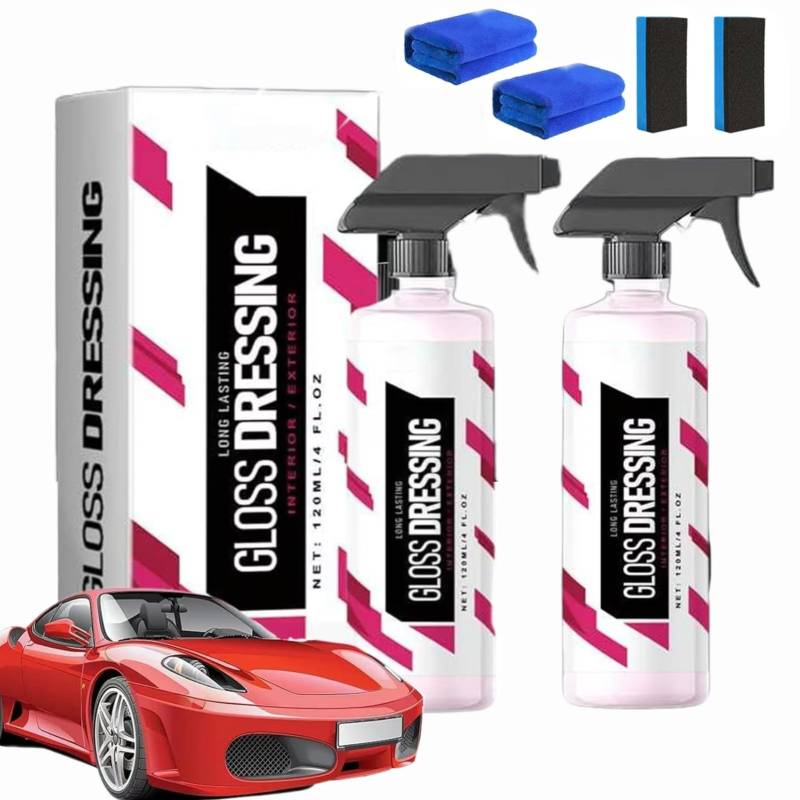 Gloss Dressing - Plastic, Trim & Tire Dressing - Restore Faded Plastics, Plastic Restorer for Cars Ceramic Plastic Coating, Gloss Dressing for Plastic, Buff for Shine (2PCS) von Whnnssw