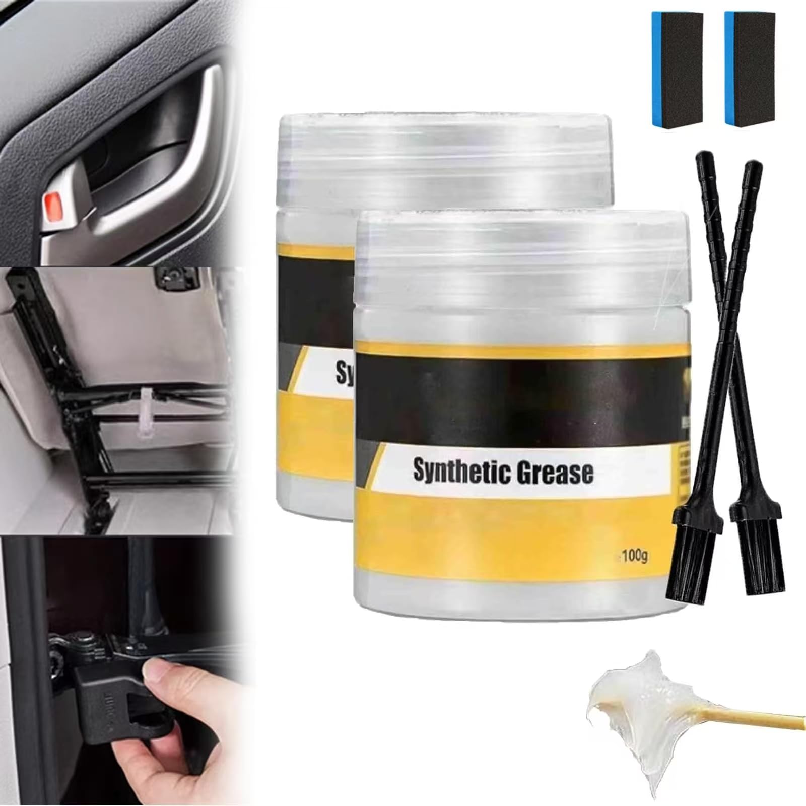 Hochwertiges synthetisches Fett für die Autopflege, Synthetic Grease, Bremsen Schmierfett für Auto, Auto Schiebedach Schienen Schmierfett, Radlager Langzeitfett (2PCS) von Whnnssw