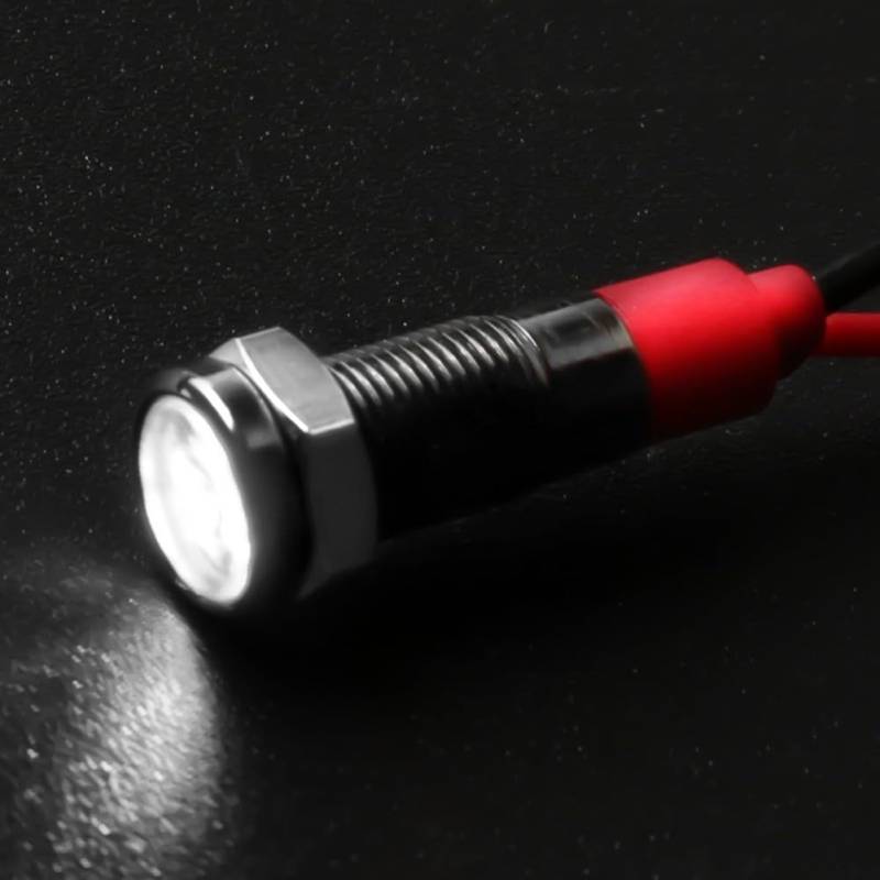 5 Stück wasserdichte LED-Kontrollleuchten, 3 V, 6 V, Kunststoff, schwarze Lampen für Automobil- und Marine-Anwendungen (weiß) von Whychstore