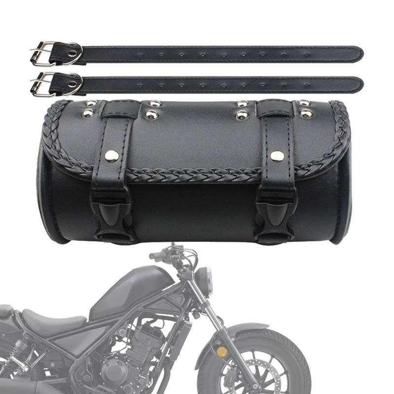 Wiclnyg Motorrad Leder Gabel Werkzeugtasche - Motorrad Werkzeug Aufbewahrungstasche | PU Leder Tasche Wasserdicht, Große Kapazität Vintage Tasche für Motorrad Vorderradgabel Lenker von Wiclnyg