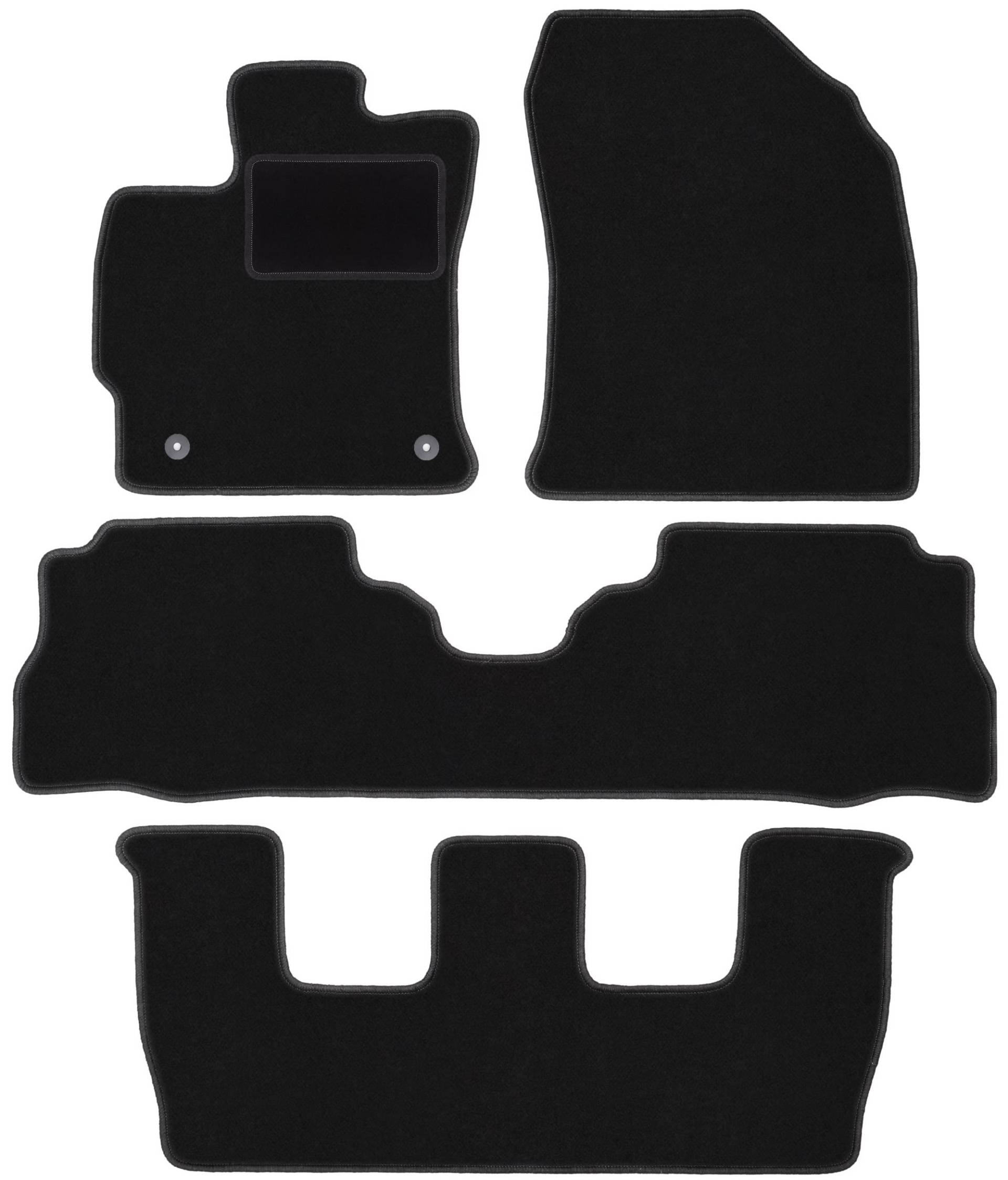 Wielganizator Fußmatten Satz passend für Toyota Prius III Plus (2011-) 7 osób Auto Velours Autoteppiche Schwarz Automatten Set 4-teilig - Passgenau von Wielganizator