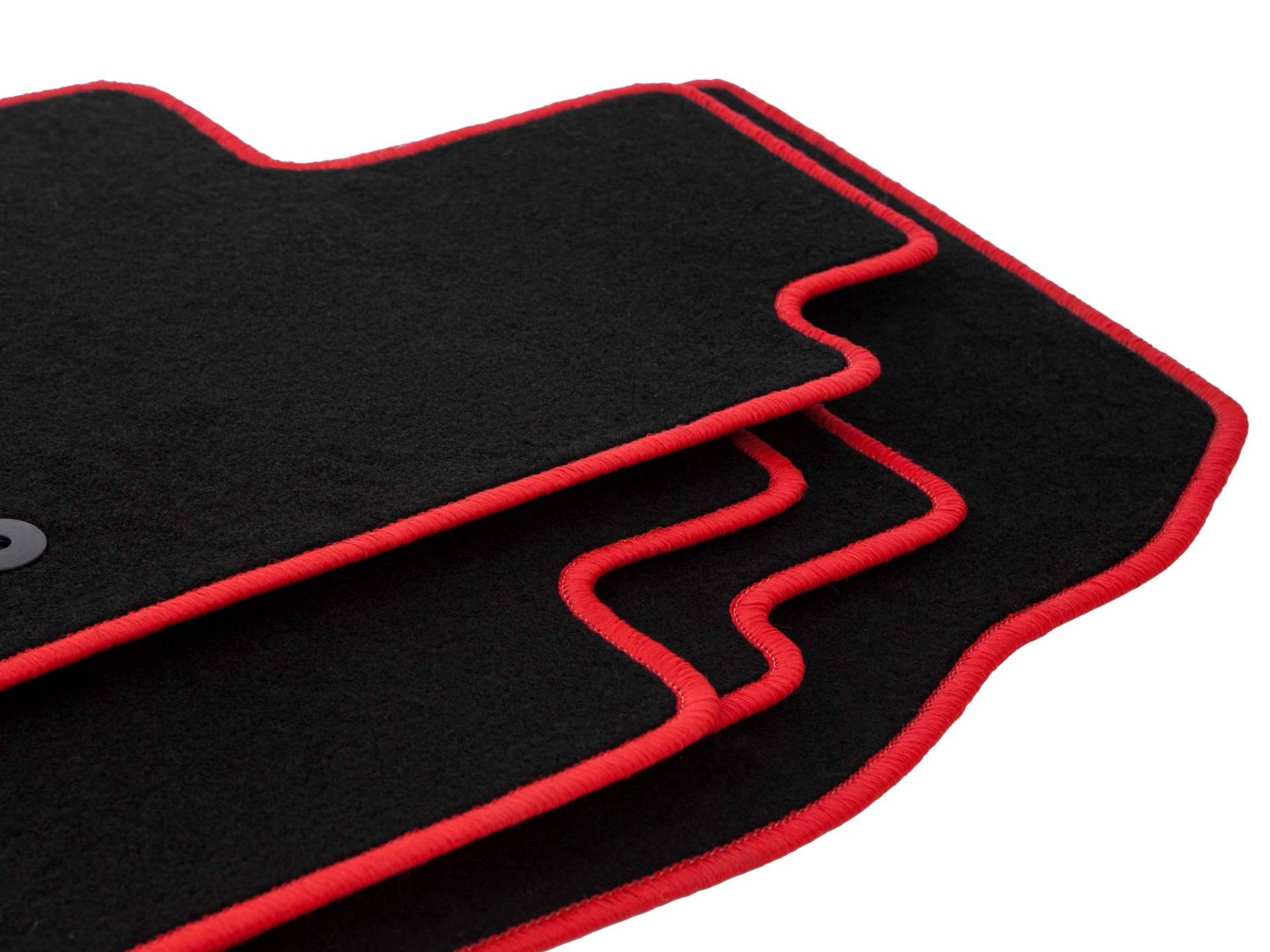 Wielganizator schwarz rot Fußmatten Velours Satz passend für: Chevrolet Camaro V (2006-2015) Autofußmatten-Set Velours Autoteppiche 4-teilig Autoteppiche Nadelfilz Matten passgenau von Wielganizator