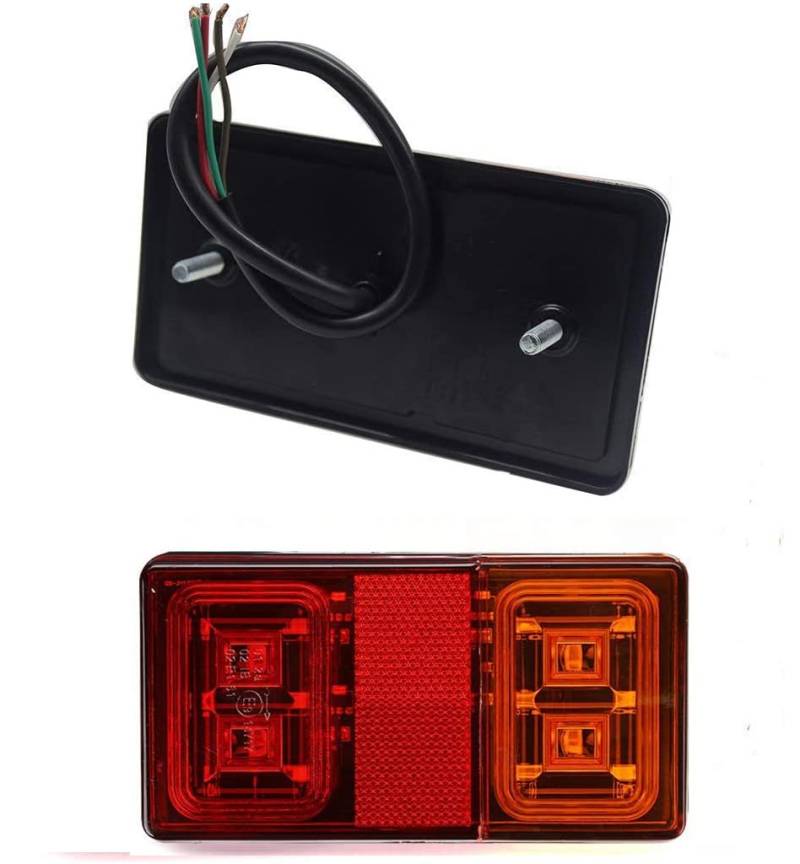 WildAuto 16 LED Rücklicht für Anhänger 12V 24V Rückleuchten Heckleuchte Bremsleuchte Blinker für LKW Traktor Auto,Stoppleuchte Hintere Bremsleuchten(2PCS) von WildAuto