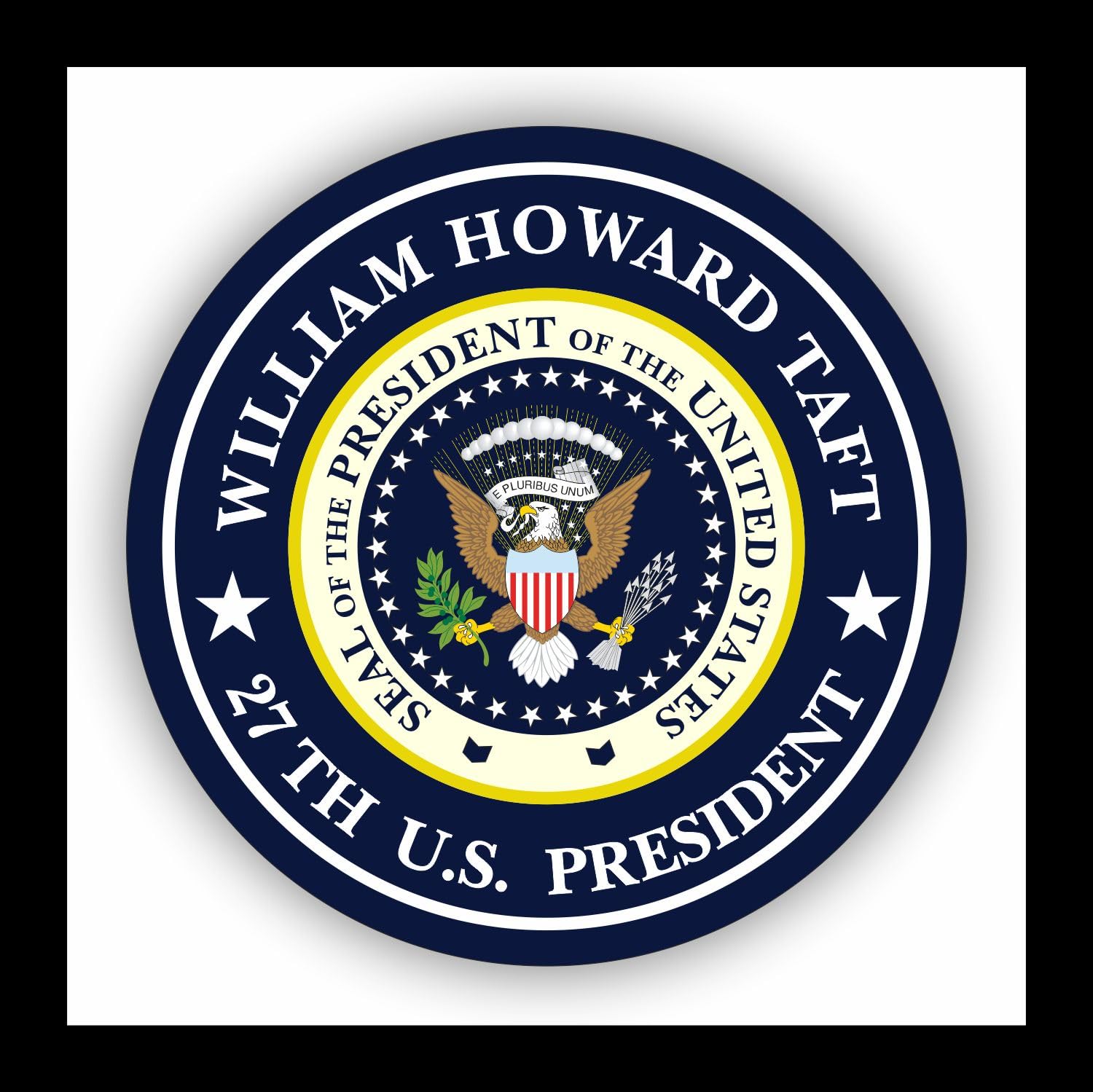 Autoaufkleber William Howard TAFT 27.President of The United States Seal Wappen Sticker Decal 11cm Hochwertiger Auto-Aufkleber Aufkleber-Folie Wetterfest U44 von WildeBabsKLBT