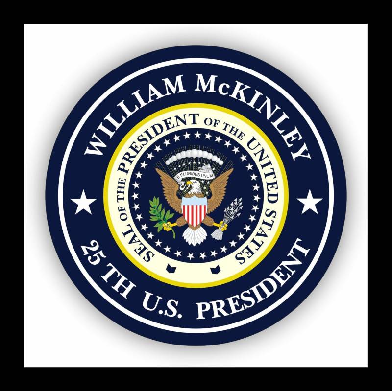 Autoaufkleber William Mc Kinley 25.President of The United States Seal Wappen Sticker Decal 11cm Hochwertiger Auto-Aufkleber Aufkleber-Folie Wetterfest U45 von WildeBabsKLBT