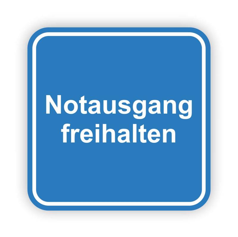 WildeBabsKLBT 11cm 2Stück Hochwertige Schild Aufkleber-Folie Sticker Decal Notausgang freihalten Achtung Vorsicht Gefahr Freihalten Blau S800 von WildeBabsKLBT