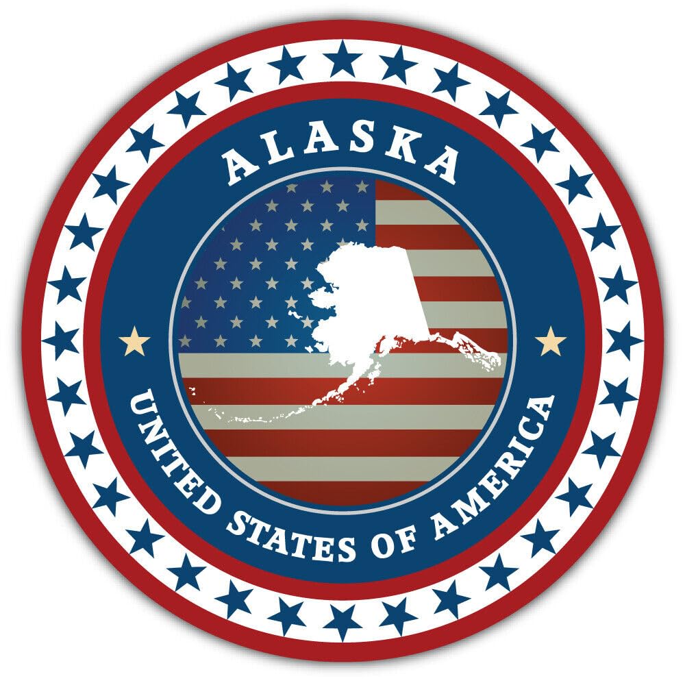 WildeBabsKLBT 11cm 2xHochwertiger Auto-Aufkleber Sticker Decal Autoaufkleber Aufkleber-Folie Wunschtext Alaska USA Staat G2107 von WildeBabsKLBT