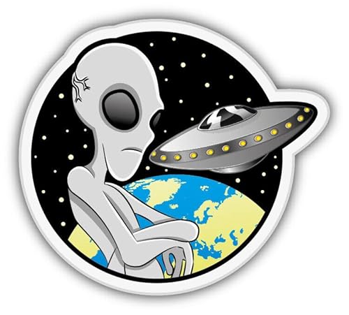 WildeBabsKLBT 11cm 2xHochwertiger Auto-Aufkleber Sticker Decal Autoaufkleber Aufkleber-Folie Wunschtext Alien In Space G2751 von WildeBabsKLBT