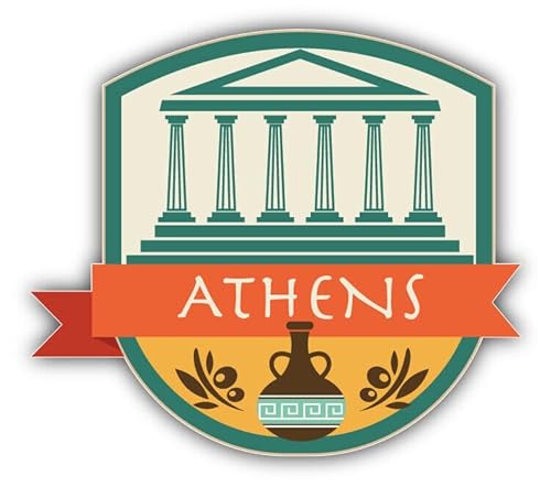 WildeBabsKLBT 11cm 2xHochwertiger Auto-Aufkleber Sticker Decal Autoaufkleber Aufkleber-Folie Wunschtext Athens Greece World Stadt Reise Label G303 von WildeBabsKLBT