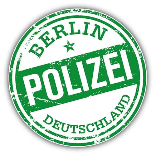 WildeBabsKLBT 11cm 2xHochwertiger Auto-Aufkleber Sticker Decal Autoaufkleber Aufkleber-Folie Wunschtext Berlin Polizei Police Germany Deutschland Stempel G944 von WildeBabsKLBT