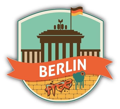 WildeBabsKLBT 11cm 2xHochwertiger Auto-Aufkleber Sticker Decal Autoaufkleber Aufkleber-Folie Wunschtext Berlin Stadt Germany Deutschland Reise Label G675 von WildeBabsKLBT