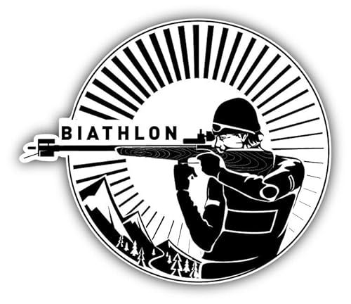 WildeBabsKLBT 11cm 2xHochwertiger Auto-Aufkleber Sticker Decal Autoaufkleber Aufkleber-Folie Wunschtext Biathlon Silhouette Label G1847 von WildeBabsKLBT