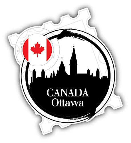 WildeBabsKLBT 11cm 2xHochwertiger Auto-Aufkleber Sticker Decal Autoaufkleber Aufkleber-Folie Wunschtext Canada Ottawa Postage Reise Stempel G906 von WildeBabsKLBT