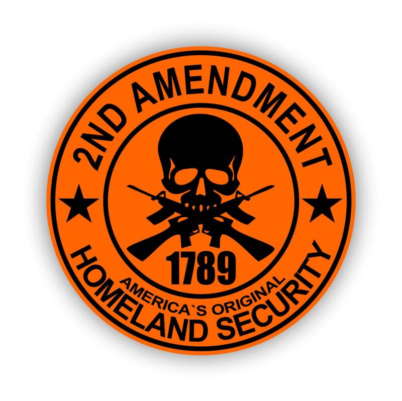 WildeBabsKLBT 11cm Hochwertiger Auto-Aufkleber Sticker Decal Autoaufkleber Aufkleber-Folie Wetterfest 2nd Amendment Homeland Security Gelb Yellow F1335 von WildeBabsKLBT