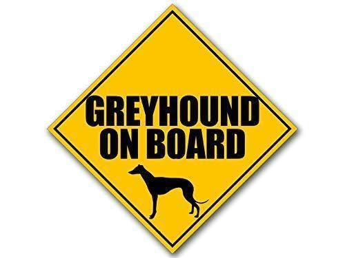 WildeBabsKLBT 11cm Hochwertiger Auto-Aufkleber Sticker Decal Autoaufkleber Aufkleber-Folie Wetterfest Greyhound On On Board Achtung Warnung Warnig Caution Sign F597 von WildeBabsKLBT