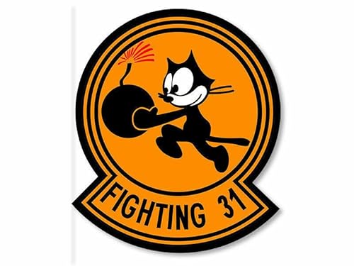 WildeBabsKLBT 11cm Hochwertiger Auto-Aufkleber Sticker Decal Autoaufkleber Aufkleber-Folie Wetterfest Navy Fighting 31 Squadron Felix The Cat F1746 von WildeBabsKLBT