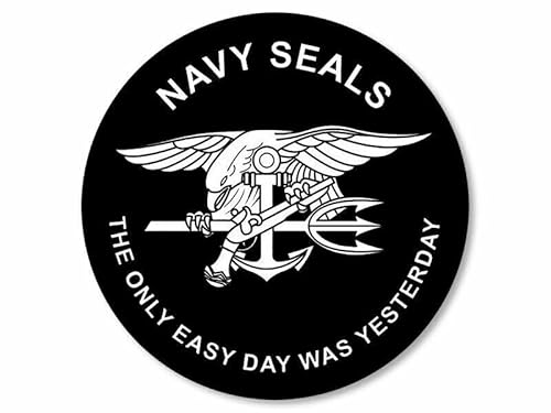 WildeBabsKLBT 11cm Hochwertiger Auto-Aufkleber Sticker Decal Autoaufkleber Aufkleber-Folie Wetterfest Navy Seals The Only Easy Day was Yesterday Trident F900 von WildeBabsKLBT