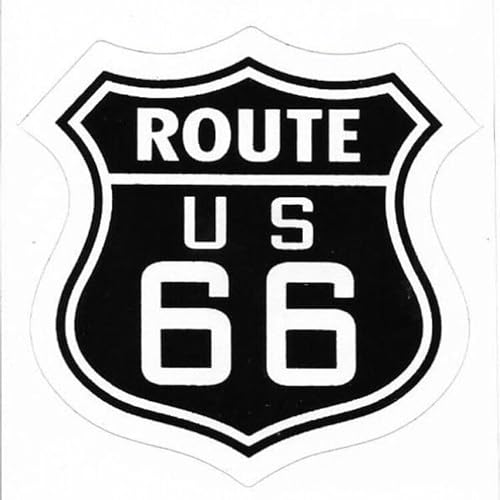 WildeBabsKLBT 11cm Hochwertiger Auto-Aufkleber Sticker Decal Autoaufkleber Aufkleber-Folie Wetterfest Route 66 Schwarz Logo F3393 von WildeBabsKLBT