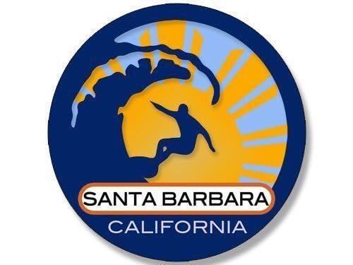 WildeBabsKLBT 11cm Hochwertiger Auto-Aufkleber Sticker Decal Autoaufkleber Aufkleber-Folie Wetterfest Santa Barbara Beach California Surfing Surf Sun F1112 von WildeBabsKLBT