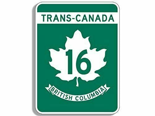 WildeBabsKLBT 11cm Hochwertiger Auto-Aufkleber Sticker Decal Autoaufkleber Aufkleber-Folie Wetterfest Trans Canada British Columbia Road 16 Ahorn-Blatt F978 von WildeBabsKLBT