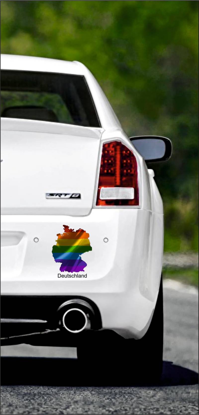 WildeBabsKLBT 15cm Hochwertiger Aufkleber Sticker Decal Autoaufkleber Land Staat Umriss Landkarte Nation Flagge Fahne Regenbogen Deutschland Glanz von WildeBabsKLBT