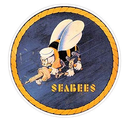 WildeBabsKLBT 15cm Hochwertiger Auto-Aufkleber Sticker Decal Autoaufkleber Aufkleber-Folie USN Seabee See-Biene Navy D658 von WildeBabsKLBT