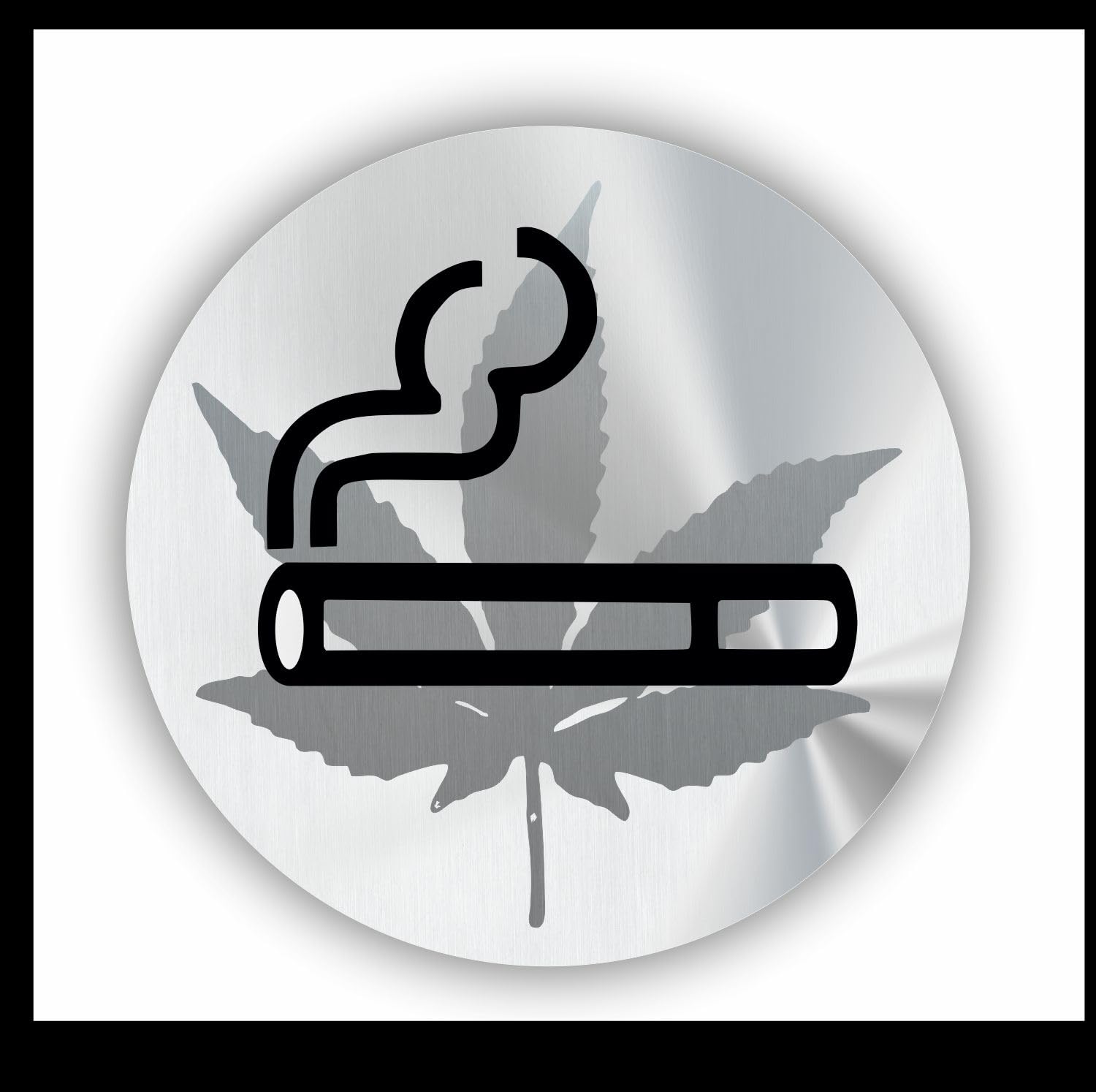 WildeBabsKLBT Aufkleber S745 Cannabis Raucherzone Silber gebürstet Sticker Decal 30cm Hochwertiger Autoaufkleber Aufkleber-Folie Wetterfest U49 von WildeBabsKLBT