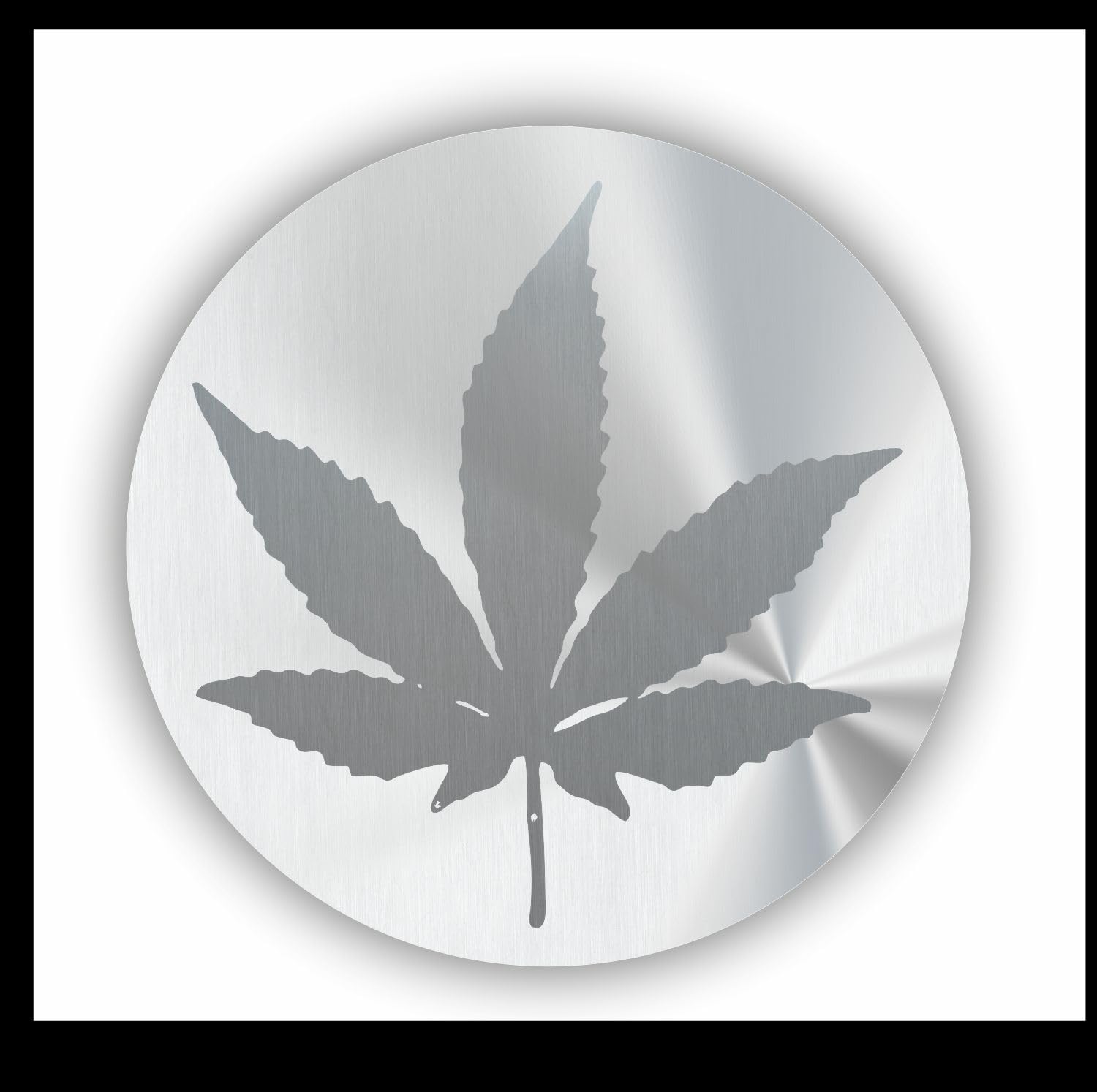 WildeBabsKLBT Aufkleber S745 Cannabis Silber gebürstet Sticker Decal 30cm Hochwertiger Autoaufkleber Aufkleber-Folie Wetterfest U50 von WildeBabsKLBT