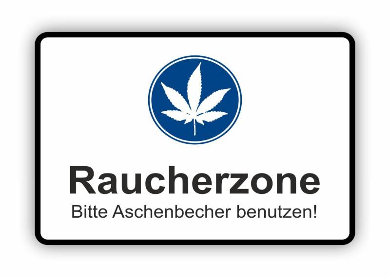 WildeBabsKLBT Aufkleber S746 Raucherzone Cannabis Sticker Decal 30cm Hochwertiger Autoaufkleber Aufkleber-Folie Wetterfest U51 von WildeBabsKLBT