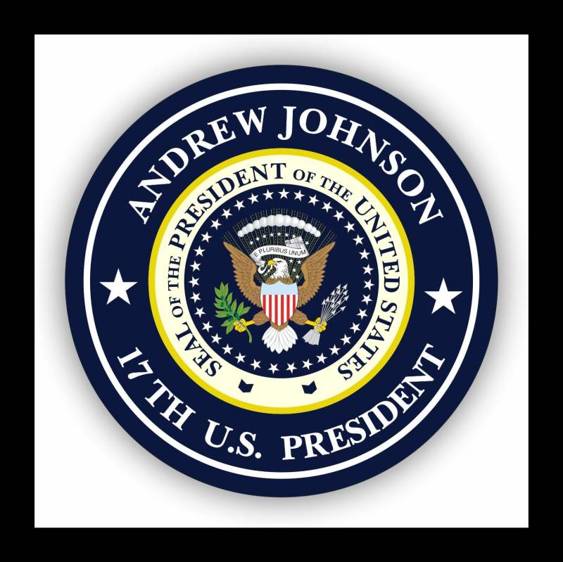 WildeBabsKLBT Autoaufkleber Andrew Johnson 17.President of The United States Seal Wappen Sticker Decal 11cm Hochwertiger Auto-Aufkleber Aufkleber-Folie Wetterfest U3 von WildeBabsKLBT