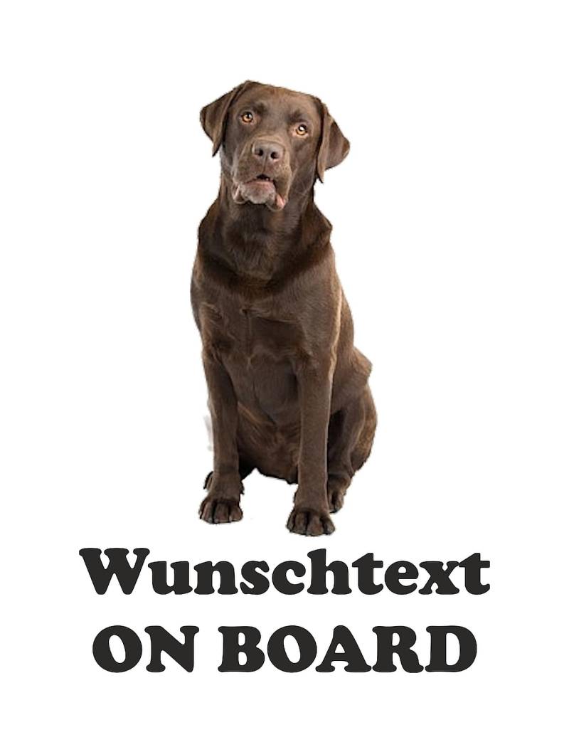 WildeBabsKLBT Autoaufkleber B24 Labrador Retriever braun Hund Welpe On Board An Bord 15cm WUNSCHTEXT Hochwertiger Aufkleber Sticker Decal Namen Buchstaben Schriftzug Spruch von WildeBabsKLBT