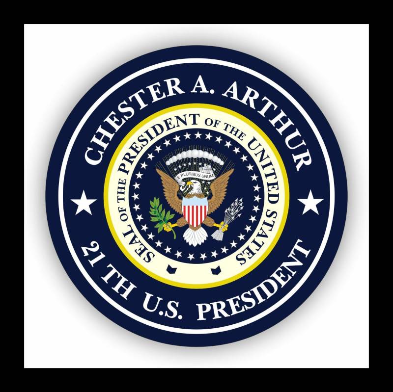 WildeBabsKLBT Autoaufkleber Chester A. Arthur 21.President of The United States Seal Wappen Sticker Decal 11cm Hochwertiger Auto-Aufkleber Aufkleber-Folie Wetterfest U8 von WildeBabsKLBT