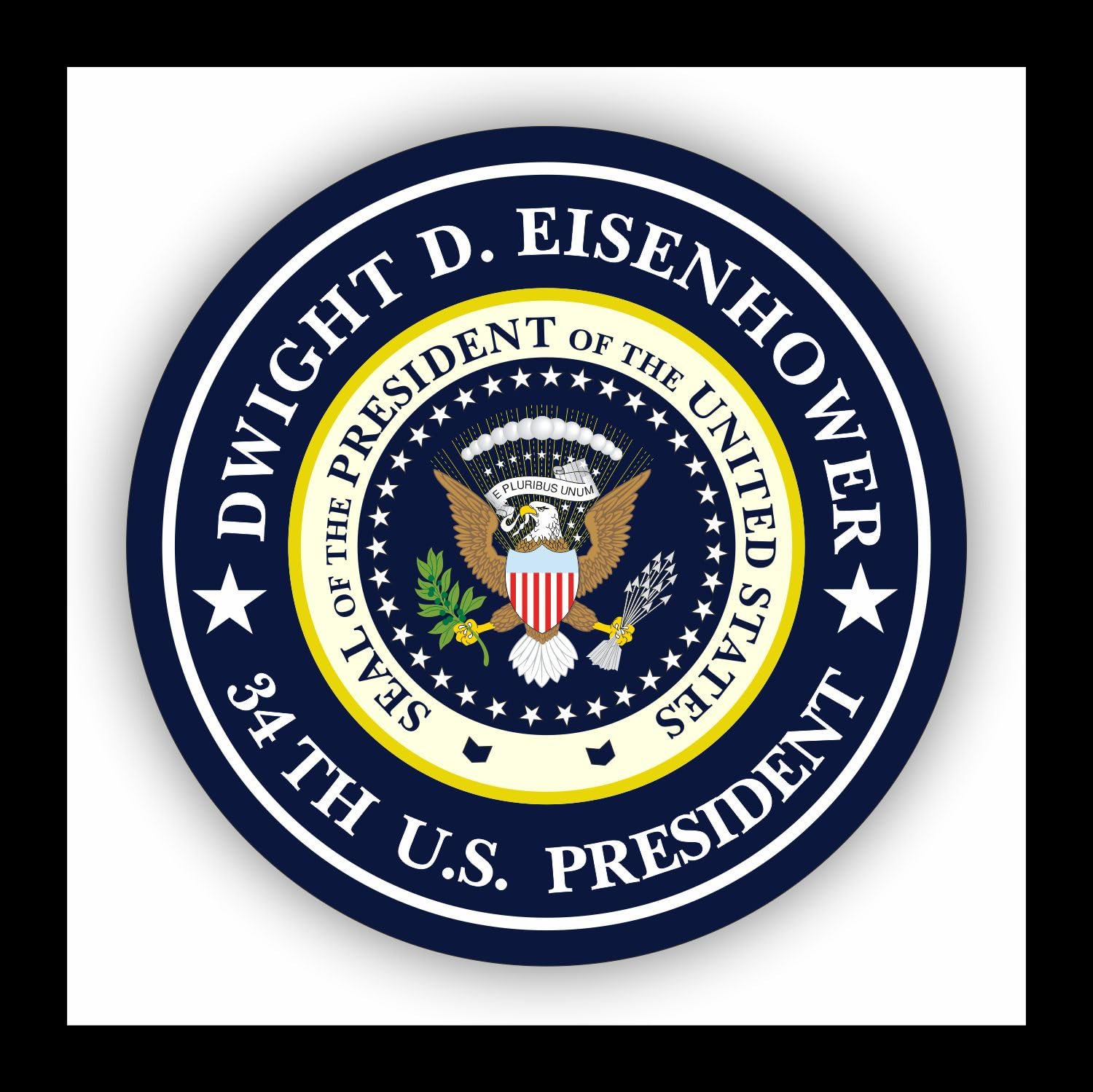 WildeBabsKLBT Autoaufkleber Dwight D. Eisenhower 34.President of The United States Seal Wappen Sticker Decal 11cm Hochwertiger Auto-Aufkleber Aufkleber-Folie Wetterfest U11 von WildeBabsKLBT