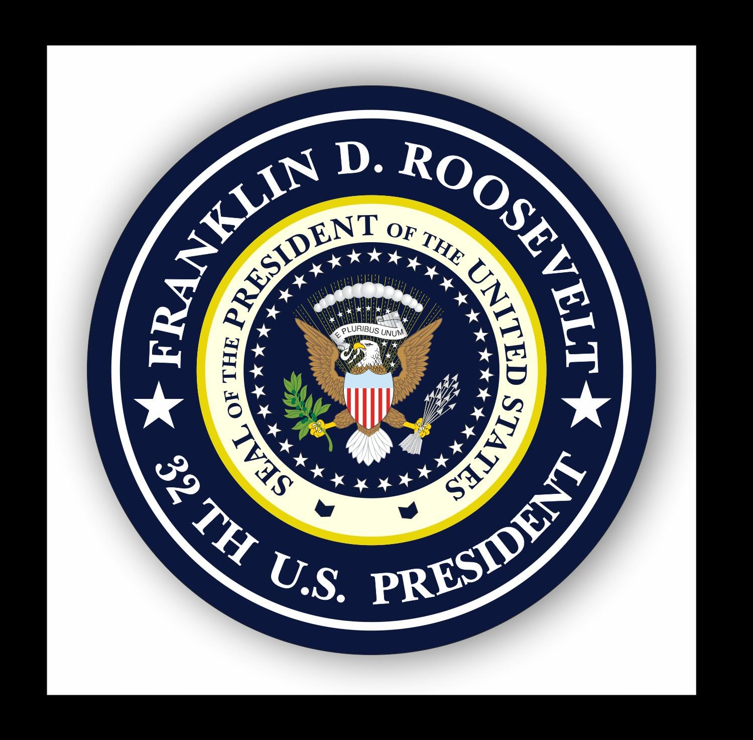 WildeBabsKLBT Autoaufkleber Franklin D. Roosevelt 32.President of The United States Seal Wappen Sticker Decal 11cm Hochwertiger Auto-Aufkleber Aufkleber-Folie Wetterfest U12 von WildeBabsKLBT