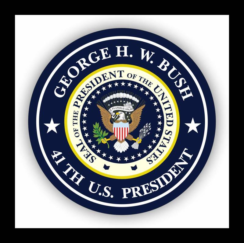 WildeBabsKLBT Autoaufkleber George H. W. Bush 41.President of The United States Seal Wappen Sticker Decal 11cm Hochwertiger Auto-Aufkleber Aufkleber-Folie Wetterfest U14 von WildeBabsKLBT