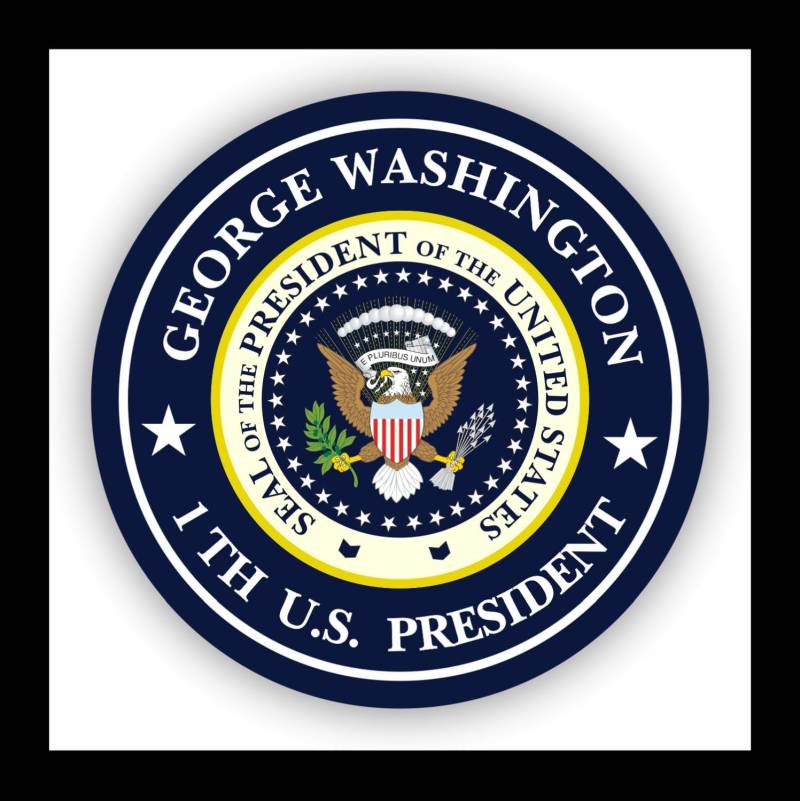 WildeBabsKLBT Autoaufkleber George Washington 1.President of The United States Seal Wappen Sticker Decal 11cm Hochwertiger Auto-Aufkleber Aufkleber-Folie Wetterfest U16 von WildeBabsKLBT