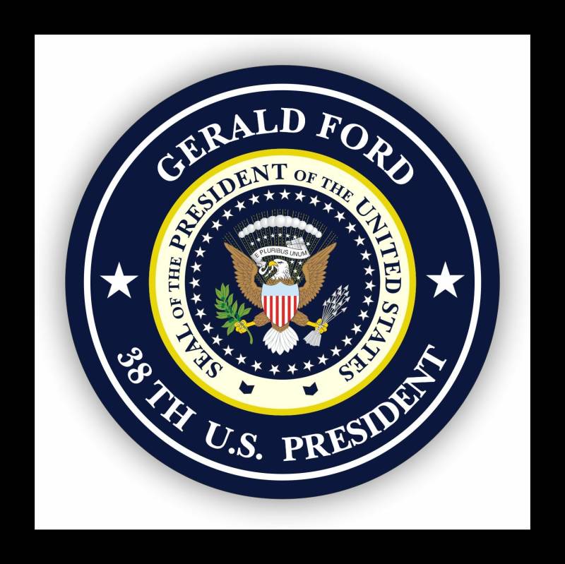 WildeBabsKLBT Autoaufkleber Gerald Ford 38.President of The United States Seal Wappen Sticker Decal 11cm Hochwertiger Auto-Aufkleber Aufkleber-Folie Wetterfest U17 von WildeBabsKLBT