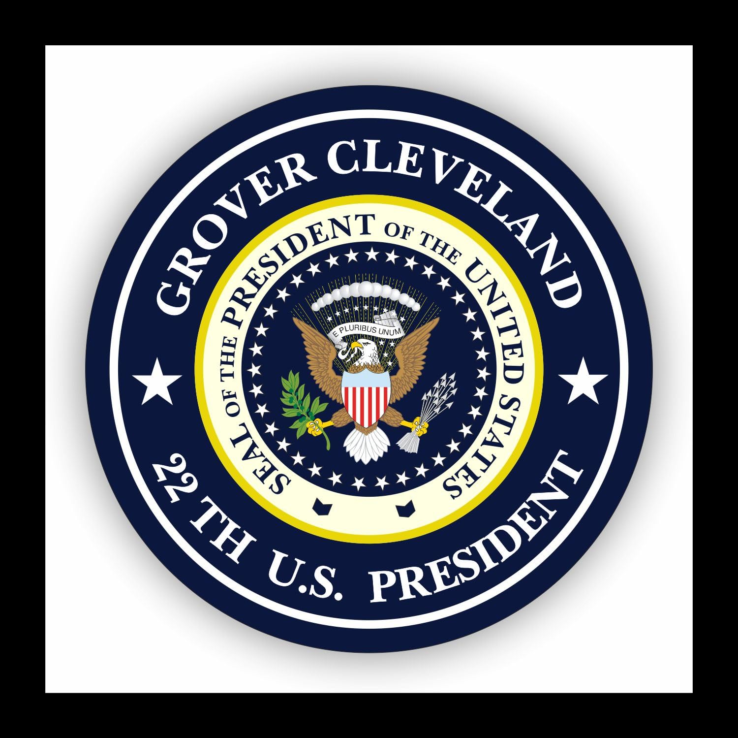 WildeBabsKLBT Autoaufkleber Grover Cleveland 22.President of The United States Seal Wappen Sticker Decal 11cm Hochwertiger Auto-Aufkleber Aufkleber-Folie Wetterfest U18 von WildeBabsKLBT